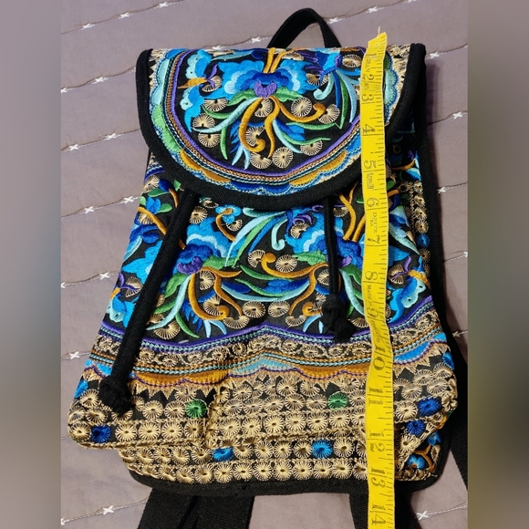 Embroidered Boho Small Backpack - Picture 6 of 9